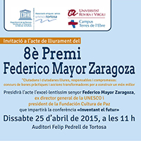 8è Premi Federico Mayor Zaragoza la UNESCO 8è Premi Federico Mayor Zaragoza la UNESCO