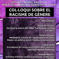 Cartell col·loqui 23 de març a Cunit Cartell col·loqui 23 de març a Cunit