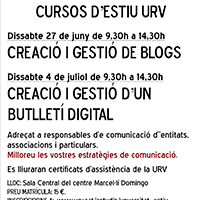 Cursos d'estiu URV Cursos d'estiu URV