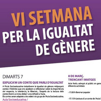 VI Setmana per la igualtat de gènere VI Setmana per la igualtat de gènere