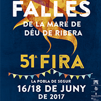 Detall del cartell de les falles i la fira Detall del cartell de les falles i la fira