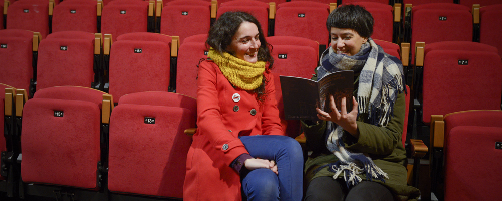 Clara Cols i Roser Blanch al teatre Cal Bolet