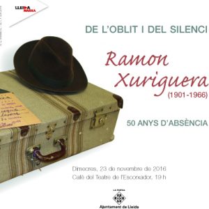 espectacle, Ramon Xuriguera, De l'olit i del silenci, Cafè del Teatre, Escorxador, lectura, literatura, Segrià, novembre, 2016, octubre, Surtdecasa Ponent