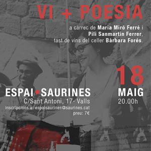 Recital de poesia i tast de vins Saurines Recital de poesia i tast de vins Saurines