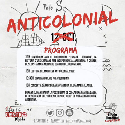 L'anticolonial al Bar Centro, Maldà, 2022