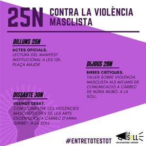 Dia Internacional contra la violència masclista a Tàrerga, 2019 Dia Internacional contra la violència masclista a Tàrerga, 2019
