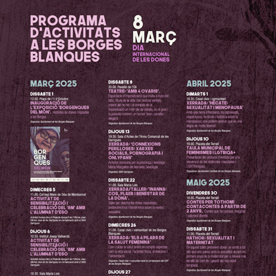 8M, Dia Internacional de les Dones a les Borges Blanques, 2025 8M, Dia Internacional de les Dones a les Borges Blanques, 2025