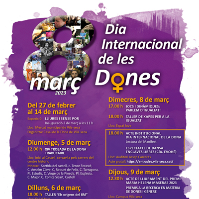 8M, Dia Internacional de la Dona a Vila-seca, 2023 8M, Dia Internacional de la Dona a Vila-seca, 2023