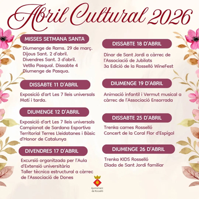 Abril Cultural a Rosselló, 2026 Abril Cultural a Rosselló, 2026