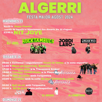 Festa Major d'Algerri, 2024 Festa Major d'Algerri, 2024