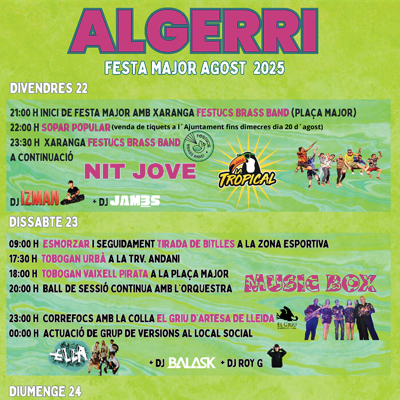 Festa Major d'Algerri, 2025