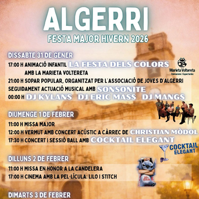 Festa Major d'Hivern d'Algerri, 2026 Festa Major d'Hivern d'Algerri, 2026