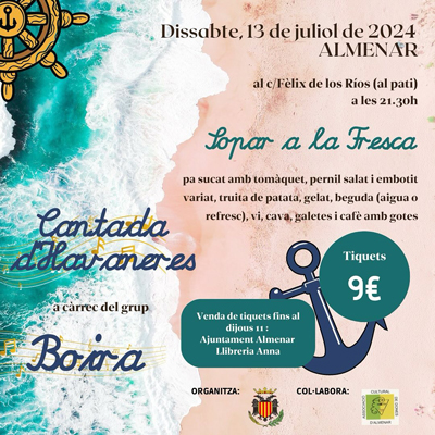Cantada d'Havaneres i sopar popular a Almenar, 2024 Cantada d'Havaneres i sopar popular a Almenar, 2024