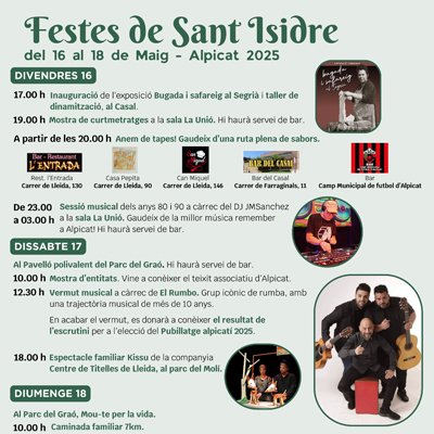 Festes de Sant Isidre a Alpicat, 2025 Festes de Sant Isidre a Alpicat, 2025