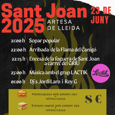 Revetlla de Sant Joan a Artesa de Lleida, 2025