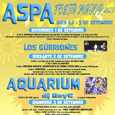 Festa Major d'Aspa, 2023
