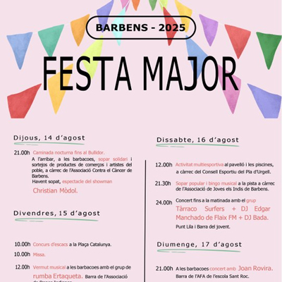 Festa Major de Barbens, 2025
