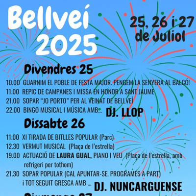 Festa Major de Bellveí, Torrefeta i Florejacs, 2025
