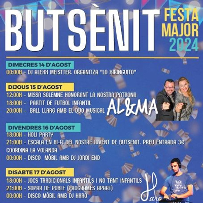 Festa Major de Butsènit d'Urgell, Montgai, 2024 Festa Major de Butsènit d'Urgell, Montgai, 2024