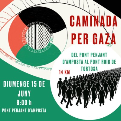Caminada en suport a la Marxa Global per Gaza, Col·lectiu Terres de l'Ebre amb Palestina, Tortosa, Amposta, 2025