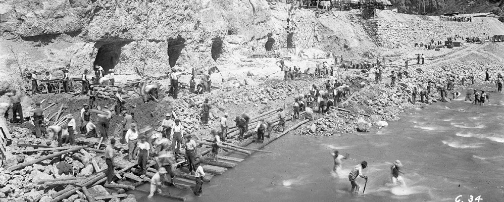 Conctrucció de la presa de Camarasa