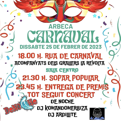 Carnaval d'Arbeca, 2023