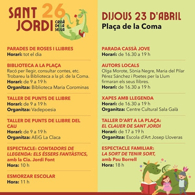 Sant Jordi a Cassà de la Selva, 2026