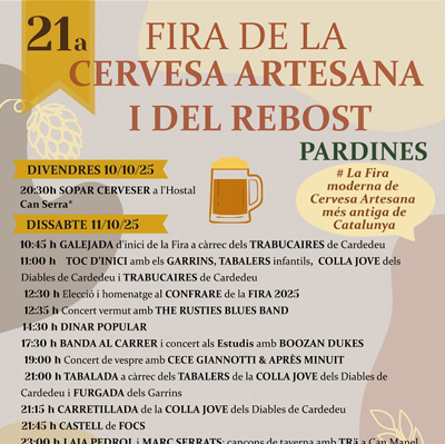 XXI Fira de la Cervesa Artesana i del Rebost de Pardines, 2025