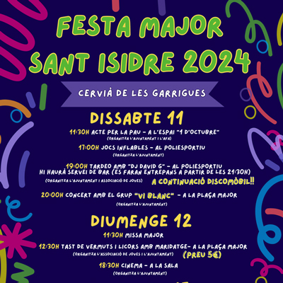 Festa Major de Cervià de les Garrigues, Sant Isidre, 2024
