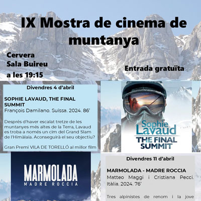 9a Mostra de Cinema de Muntanya, CES, Centre Excursionista de la Segarra, Cervera, 2025