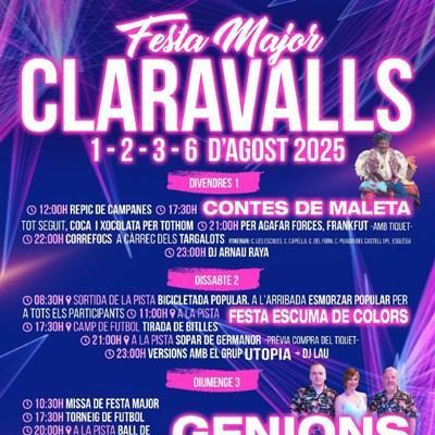 Festa Major de Claravalls, 2025