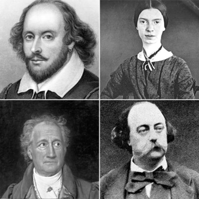 Gustave Flaubert, J. W. Von Goethe, Emily Dickinson, William Shakespeare, Cicle de literatura, La veu dels clàssics: literatura i desig, Caixaforum Barcelona, 2025 Gustave Flaubert, J. W. Von Goethe, Emily Dickinson, William Shakespeare, Cicle de literatura, La veu dels clàssics: literatura i desig, Caixaforum Barcelona, 2025