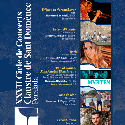 XXVII Cicle de Concerts Claustre de Sant Domènec - Peralada 2024 XXVII Cicle de Concerts Claustre de Sant Domènec - Peralada 2024