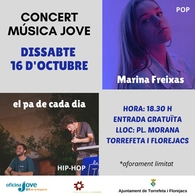 Concert de música jove a Torrefeta i Florejacs, Marina Freixes i El Pa de Cada Dia