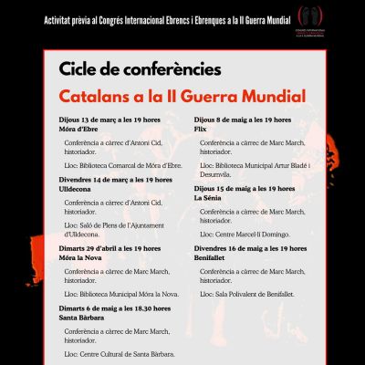 Cicle de conferències 'Catalans a la II Guerra Mundial', 2025, Catalans a la II Guerra Mundial, 