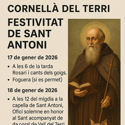 Festivitat de Sant Antoni a Cornellà del Terri, 2026 Festivitat de Sant Antoni a Cornellà del Terri, 2026