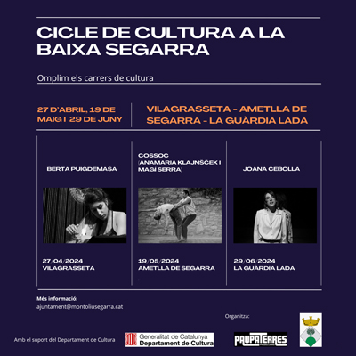 Cicle de Cultura a la Baixa Segarra, Montoliu de Segarra, 2024 Cicle de Cultura a la Baixa Segarra, Montoliu de Segarra, 2024