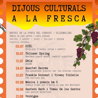 Dijous Culturals a la Fresca, 2025, La Somereta Dijous Culturals a la Fresca, 2025, La Somereta