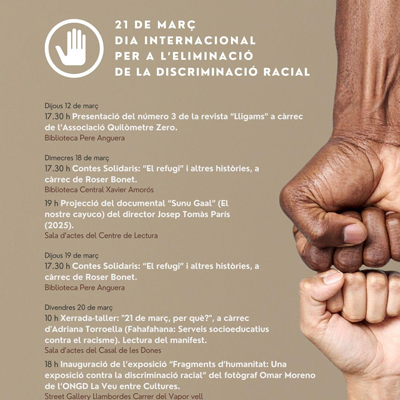 Dia Internacional per a l'Eliminació de la Discriminació Racial a Reus, 2026 Dia Internacional per a l'Eliminació de la Discriminació Racial a Reus, 2026