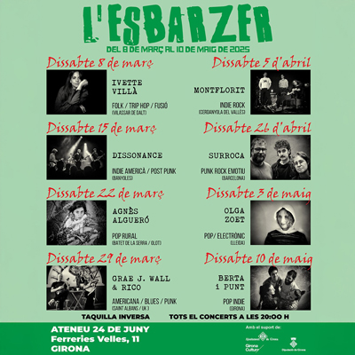 Cicle L'Esbarzer, Ateneu 24 de Juny, Girona, 2025 Cicle L'Esbarzer, Ateneu 24 de Juny, Girona, 2025