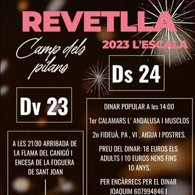 Revetlla de Sant Joan al Camp dels Pilans, L'escala, 2023 Revetlla de Sant Joan al Camp dels Pilans, L'escala, 2023