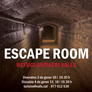 Escape Room del Refugi Antiaeri de la Plaça del Blat de Valls, 2020 Escape Room del Refugi Antiaeri de la Plaça del Blat de Valls, 2020