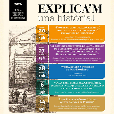 Cicle de xerrades 'Explica'm una història', Puigcerdà, Cerdanya, 2026 Cicle de xerrades 'Explica'm una història', Puigcerdà, Cerdanya, 2026