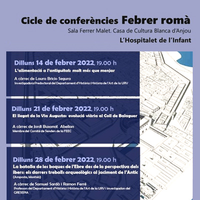 Cicle de conferències 'Febrer romà' a L'Hospitalet de l'Infant, 2022 Cicle de conferències 'Febrer romà' a L'Hospitalet de l'Infant, 2022