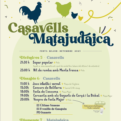 Festa Major - Casavells i Matajudaica 2025 Festa Major - Casavells i Matajudaica 2025