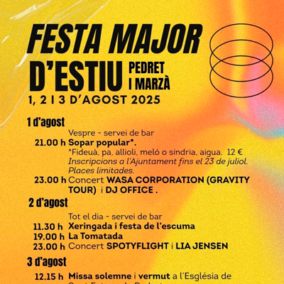 Festa Major d'estiu - Pedret i Marzà 2025
