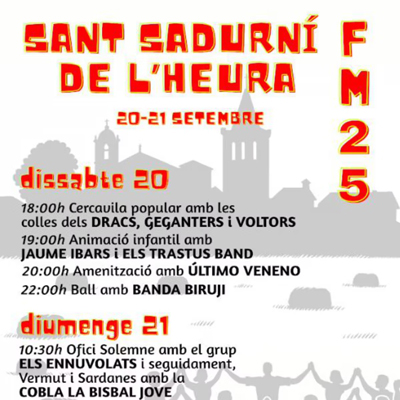 Festa Major - Sant Sadurní de l'Heura 2025 Festa Major - Sant Sadurní de l'Heura 2025