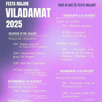 Festa Major - Viladamat 2025 Festa Major - Viladamat 2025