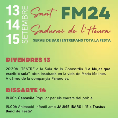 Festa Major - Sant Sadurní de l'Heura 2024 Festa Major - Sant Sadurní de l'Heura 2024
