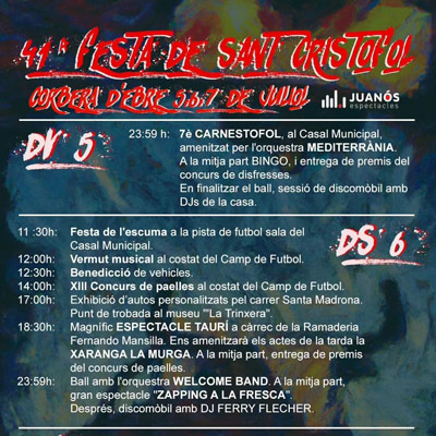 41a Festa de Sant Cristòfol a Corbera d’Ebre 2024 41a Festa de Sant Cristòfol a Corbera d’Ebre 2024
